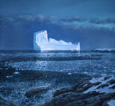 antarctic images, Images of antarctic paintings, United States Antarctic Program, National Science Foundation Antarctic Artist and Writers Program, Artist working in Antarctica, Antarctic Palmer Station Views Iceberg off Palmer Station David Rosenthal Oil Painting